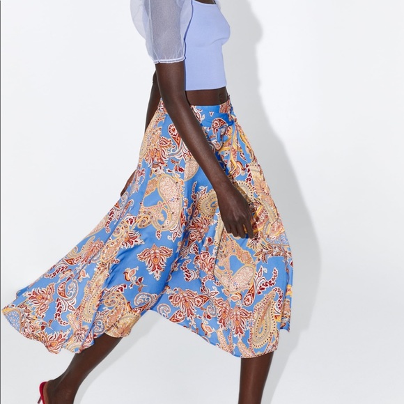 Zara Tied print skirt - Picture 2 of 8